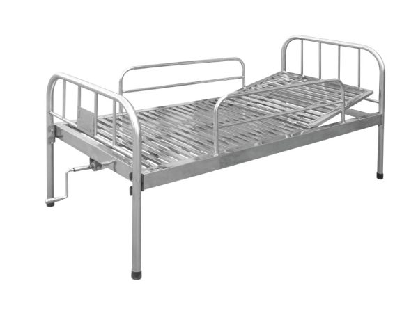 众佳E18B全不锈钢病床(全不锈钢、单摇、不锈钢插式护栏）